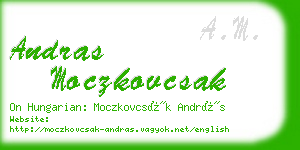 andras moczkovcsak business card